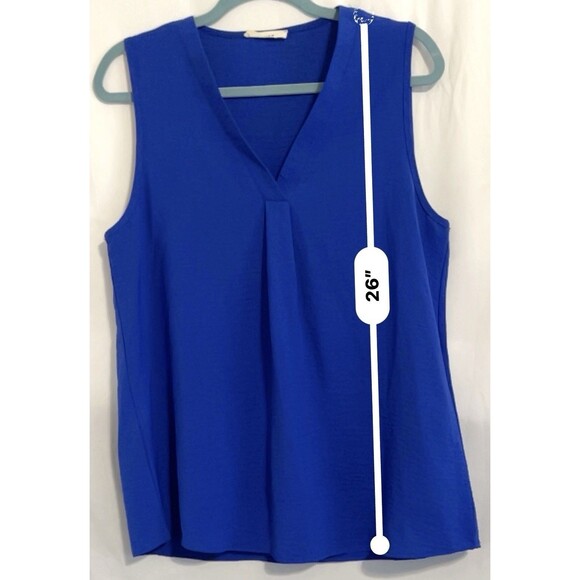 Entro Shirt Sleeveless V-neck Pullover Electric Blue Lightweight Women’s Large - Picture 6 of 6